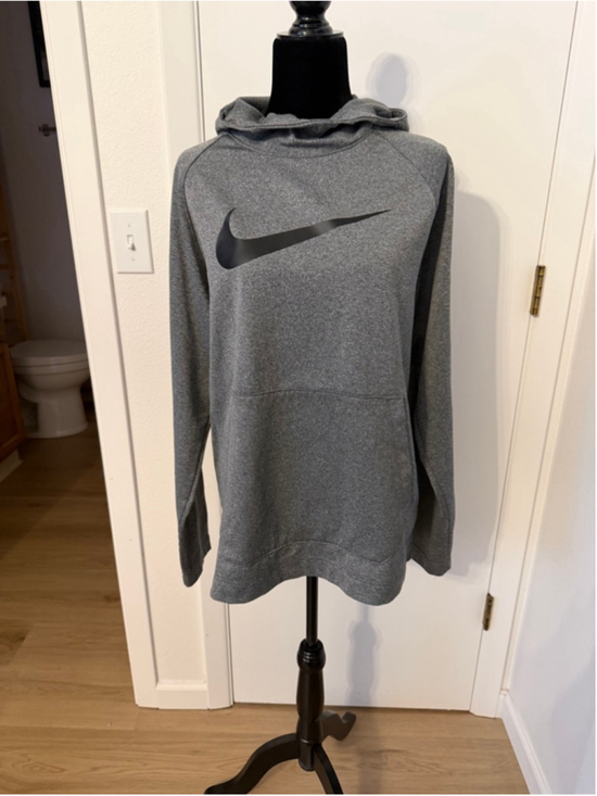 Nike Tops - Nike Dri-FIT Hoodie Womens Large Gray Pullover Sweatshirt Swoosh Athletic Top
